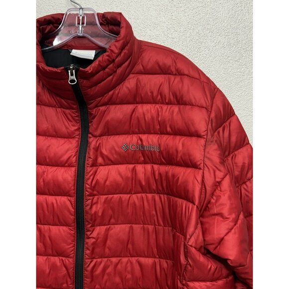 Columbia Puffer Jacket Mens Size Large Full Zip Insulated Red Preppy Outdoor - Picture 3 of 9